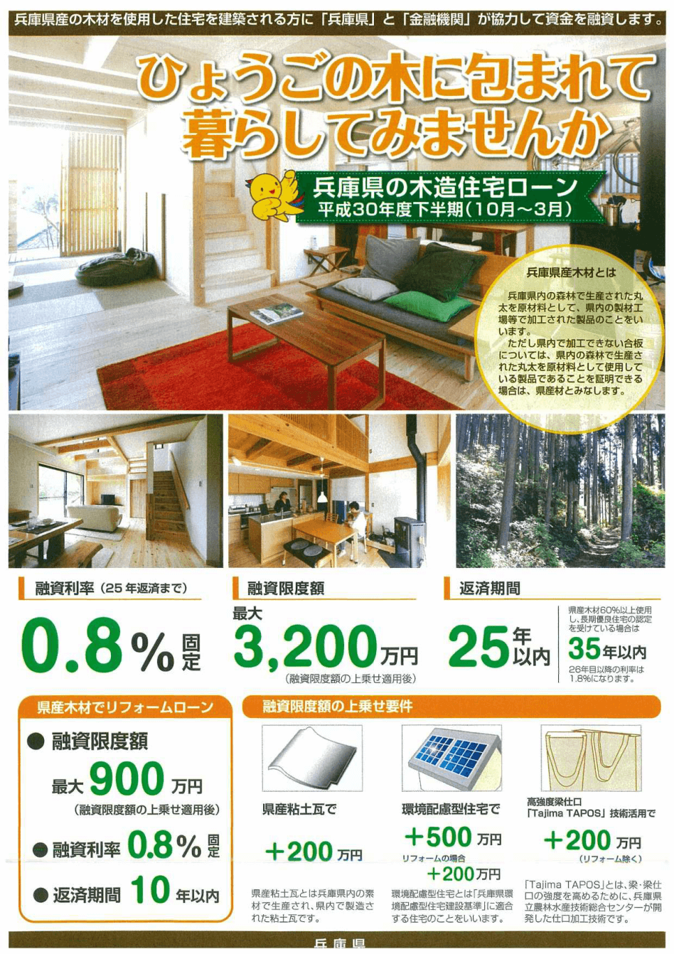 兵庫県産木材利用木造住宅特別融資制度